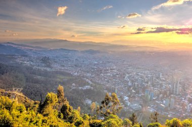 Bogota, Colombia - April 2019 : Cityscape in cloudy weather