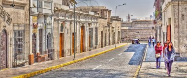 AREQUIPA, PERU - APRIL 2018 : Historical center in Arequipa