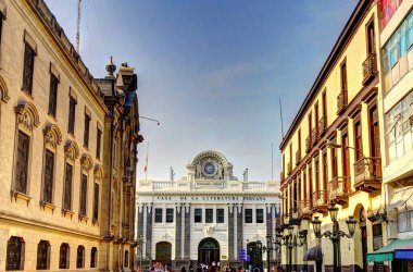 LIMA, PERU - APRIL 2018: Historical center in sunny weather