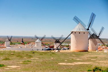 CAMPO DE CRIPTANA, SPAIN - MAY 2019: Picturesque village in La Mancha in summertime