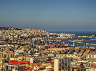 Algiers, Algeria - March 2020 : Colonial architecture in sunny weather, HDR Image