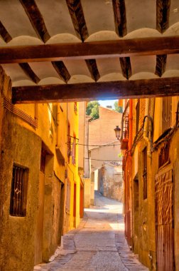 Teruel, Spain - June 2019 : Historical center in sunny weather