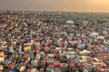 Haiphong, Vietnam - November 2020 : Historical center in cloudy weather