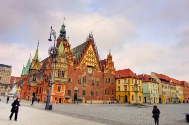 Wroclaw, Poland - August 2021 : Historical center in summertime