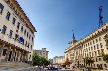 Sofia, Bulgaria - April 2021 : Historical center in springtime