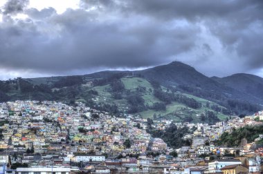 Quito, Ecuador aerial moutains view on the city 