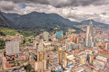 Bogota, Colombia - April 2019 : Cityscape in cloudy weather