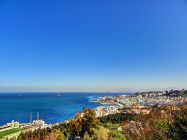 Algiers, Algeria - March 2020 : Colonial architecture in sunny weather, HDR Image
