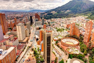 Bogota, Colombia - April 2019 : Cityscape in cloudy weather clipart