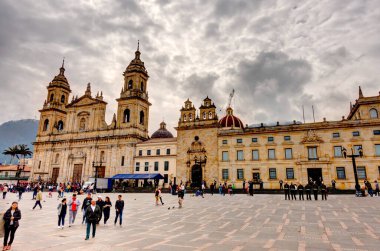 Bogota, Colombia - April 2019 : Bolivar Square in cloudy weather