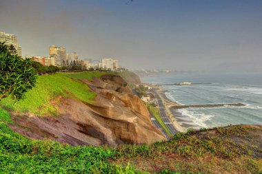LIMA, PERU - APRIL 2018: Miraflores district in sunny weather