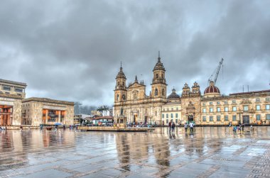 Bogota, Colombia - April 2019 : Bolivar Square in cloudy weather