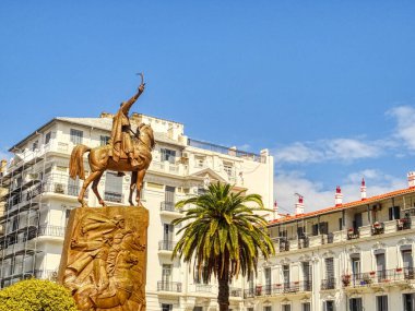 Algiers, Algeria - March 2020 : Colonial architecture in sunny weather, HDR Image