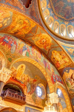 Sofia, Bulgaria - April 2021 : Historical center in springtime