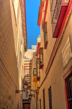 Sevilla, Spain - January 2019 : Historical center in sunny weather