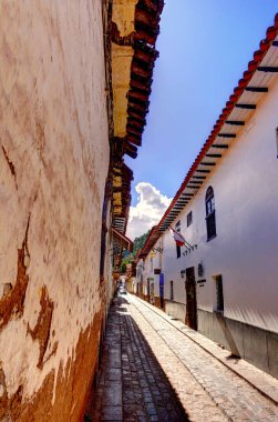 CUSCO, PERU - APRIL 2018: Historical center in sunny weather