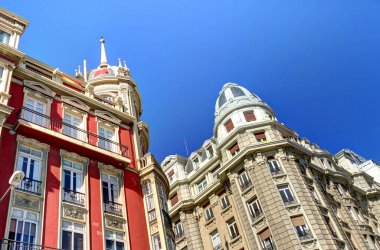 beautiful architecture in the old town La Coruna, Galicia, Spain