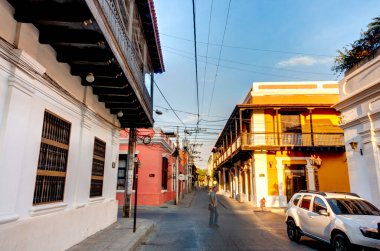 Santa Marta, Colombia - April 2019 : Historical center in sunny weather