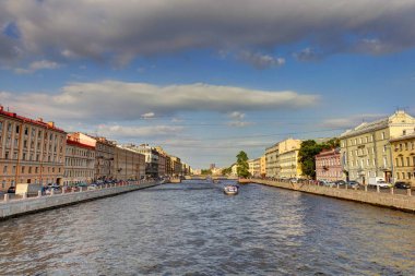 SAINT-PETERSBURG, RUSSIA - AUGUST 2018: Historical center in cloudy weather