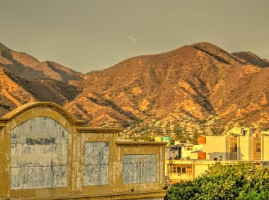 Santa Marta,Colombia - April 2019 : City center at dusk