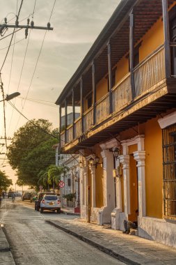 Santa Marta, Colombia - April 2019 : Historical center in sunny weather