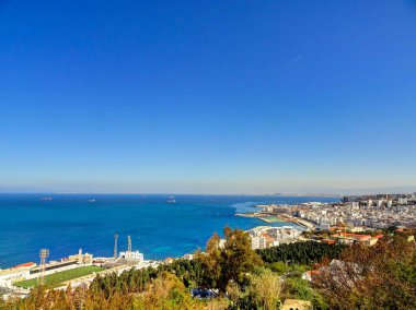 Algiers, Algeria - March 2020 : Colonial architecture in sunny weather, HDR Image