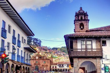 CUSCO, PERU - APRIL 2018: Historical center in sunny weather