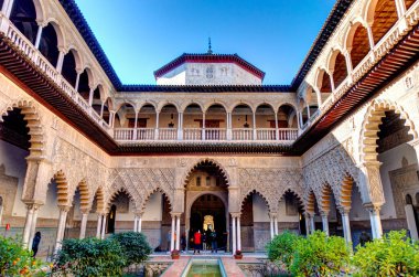 Sevilla, Spain - January 2019 : Historical center in sunny weather