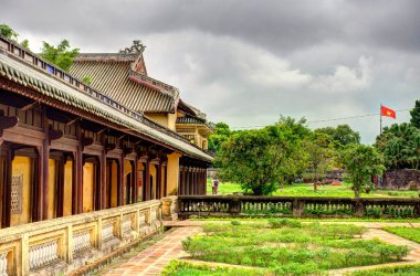 Hue, Vietnam - November 2020 : Citadel in cloudy weather, HDR Image