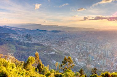Bogota, Colombia - April 2019 : Cityscape in cloudy weather