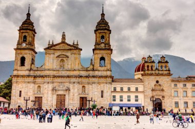 Bogota, Colombia - April 2019 : Bolivar Square in cloudy weather