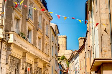 FOIX, FRANCE - AUGUST 2019: Historical center in summertime, HDR image