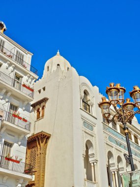 Algiers, Algeria - March 2020 : Colonial architecture in sunny weather, HDR Image