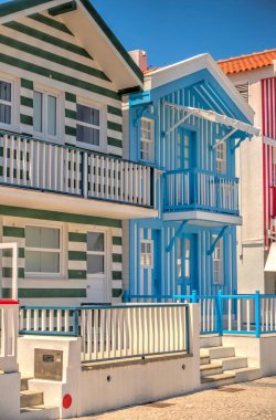 Aveiro, Portugal - July 2019 : Costa Nova Beach in summertime