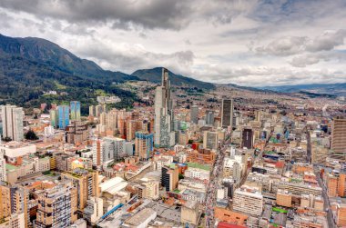 Bogota, Colombia - April 2019 : Cityscape in cloudy weather