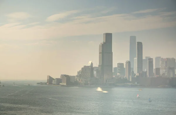 Hong Kong February 2018 View Hong Kong Harbour Cloudy Weather — Stock fotografie