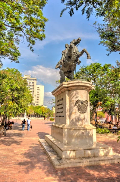 Santa Marta, Colombia - April 2019 : Historical center in sunny weather