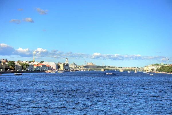 SAINT-PETERSBURG, RUSSIA - AUGUST 2018: Historical center in cloudy weather