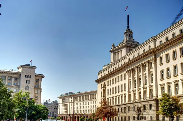 Sofia, Bulgaria - April 2021 : Historical center in springtime