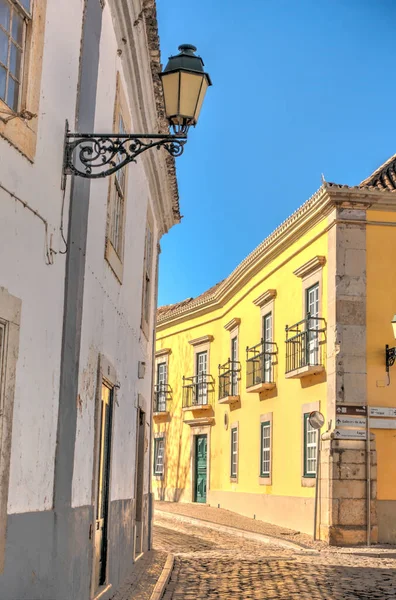 Φαρο Πορτογαλια Ιανουαριοσ 2019 Ιστορικό Κέντρο Ηλιόλουστο Καιρό Hdr Εικόνα — Φωτογραφία Αρχείου