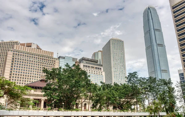 Hong Kong January 2019 Historical Center Skyline Cloudy Weather — 스톡 사진