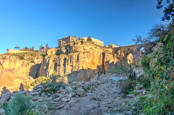 Landmarks Ronda City Located Top Mountain Andalusia Spain — Fotografia de Stock