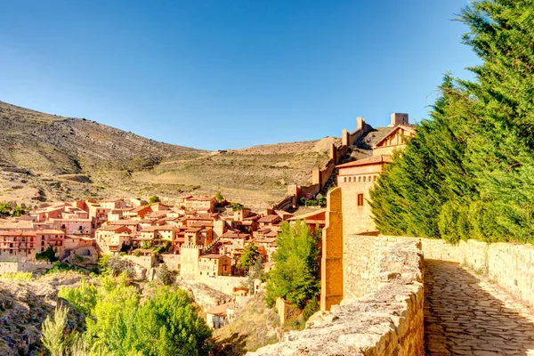 Albarracin Spain June 2019 Історичний Центр Сонячної Погоди Зображення Hdr — стокове фото