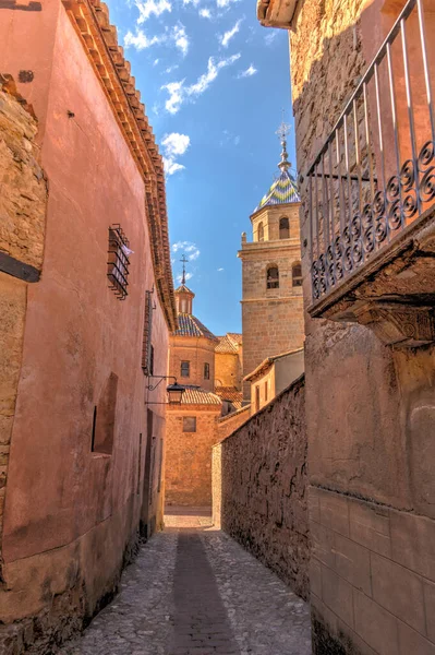 Albarracin Spain June 2019 Historical Center Sunny Weather Hdr Image — Stok fotoğraf