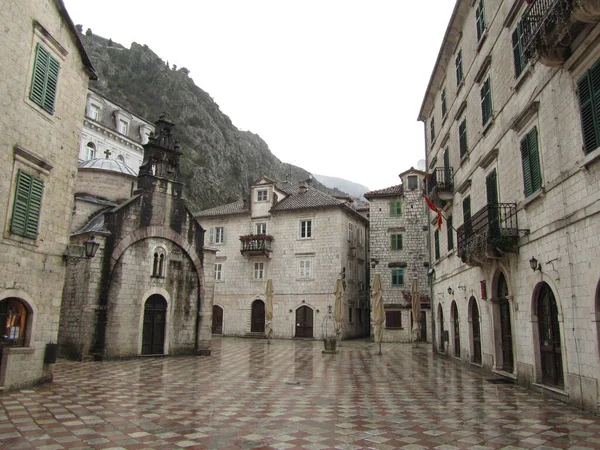 Kotor Coastal Town Montenegro Located Secluded Part Bay Kotor — Zdjęcie stockowe