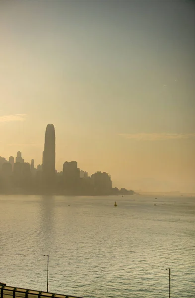Hong Kong February 2019 Panorama Harbour Sunset — Stock Photo, Image