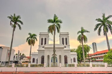 Penang, Malaysia - March 2019 : Historical center in springtime