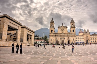 Bogota, Colombia - April 2019 : Bolivar Square in cloudy weather