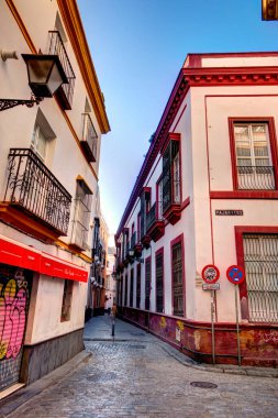 Sevilla, Spain - January 2019 : Historical center in sunny weather