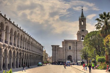 AREQUIPA, PERU - APRIL 2018 : Historical center in Arequipa